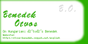 benedek otvos business card